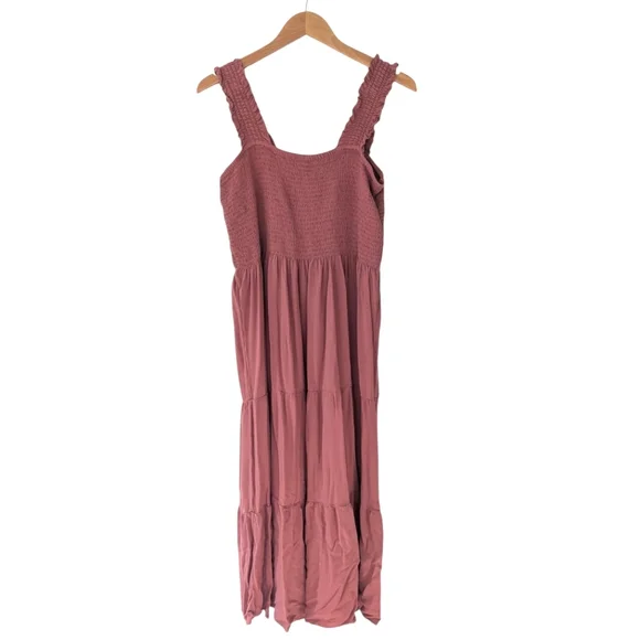aerie | Dresses | Aerie Mauve Smocked Midi Dress | Poshmark
